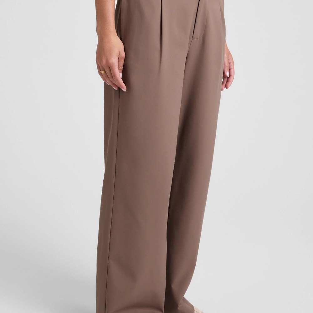 Beyond Yoga Khaki Status Wide Leg Trouser 31" Medium - Picture 3 of 14